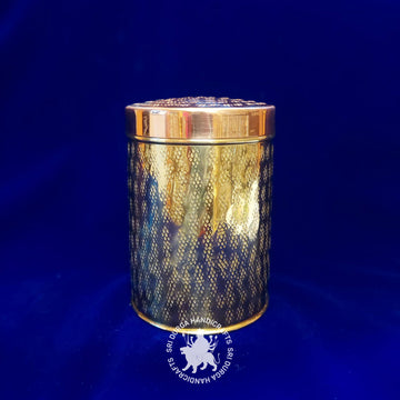7 inch Brass Round Hammered Box (2613B) Gift Item
