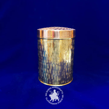 7 inch Brass Round Hammered Box (2614C) Gift Item