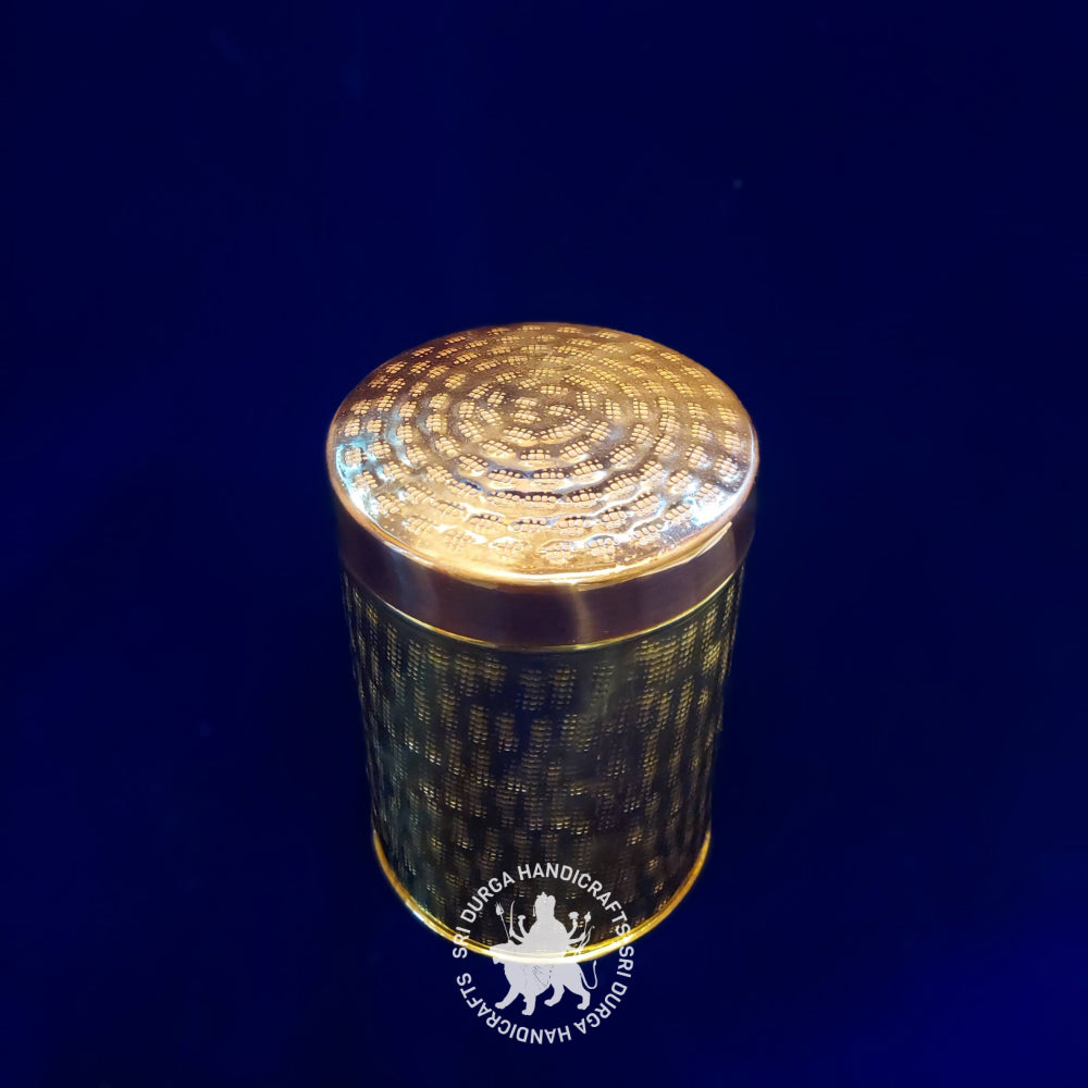 7" inch Brass Round Hammered Box (2614C) Gift Item