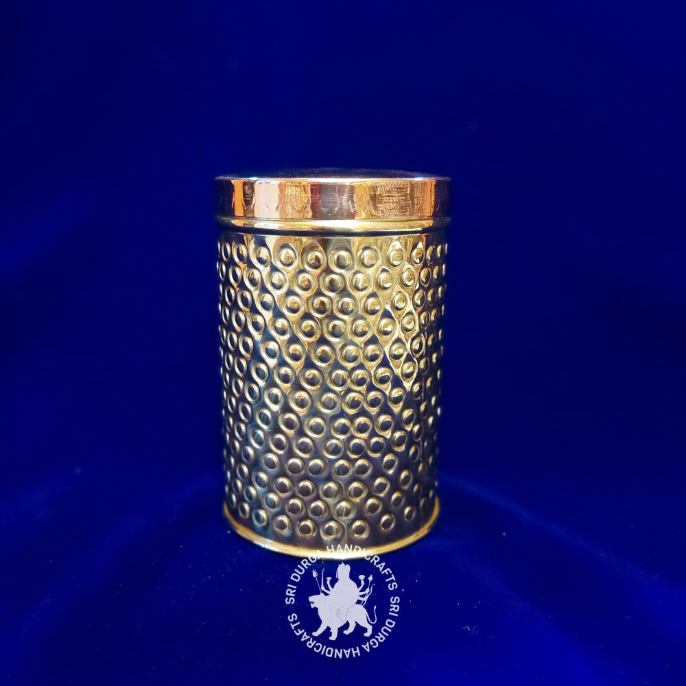 6" inch Brass Round Hammered Medium Box (2612A) Gift Item