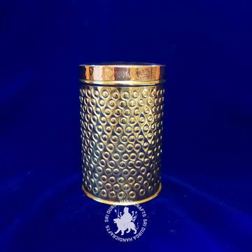 6 inch Brass Round Hammered Medium Box (2612A) Gift Item