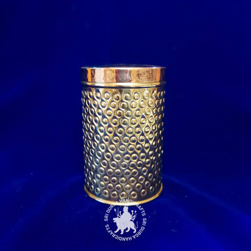 6 inch Brass Round Hammered Medium Box (2612A) Gift Item