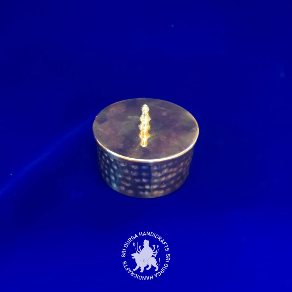 2" inch Copper Hammered Dabba With Lid (M) (2646) Gift Item