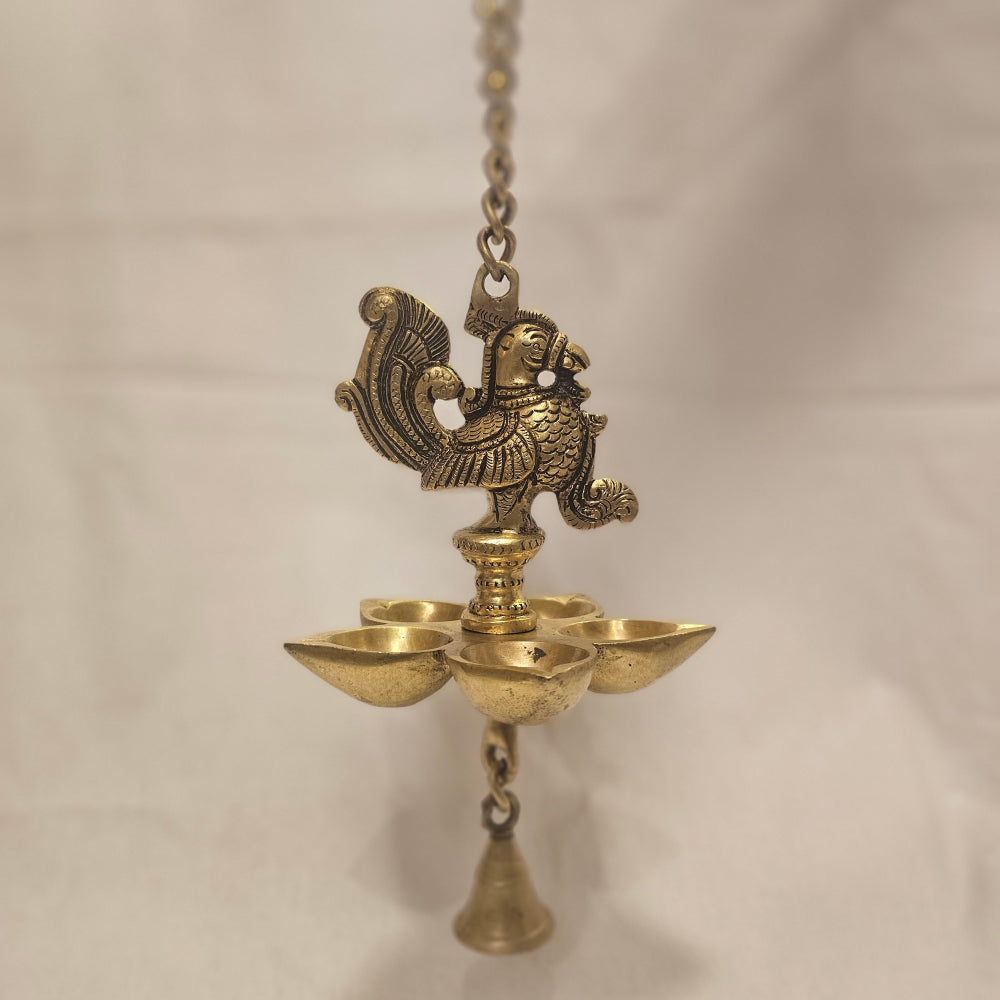 5 Face Brass Hanging Annam Vilakku