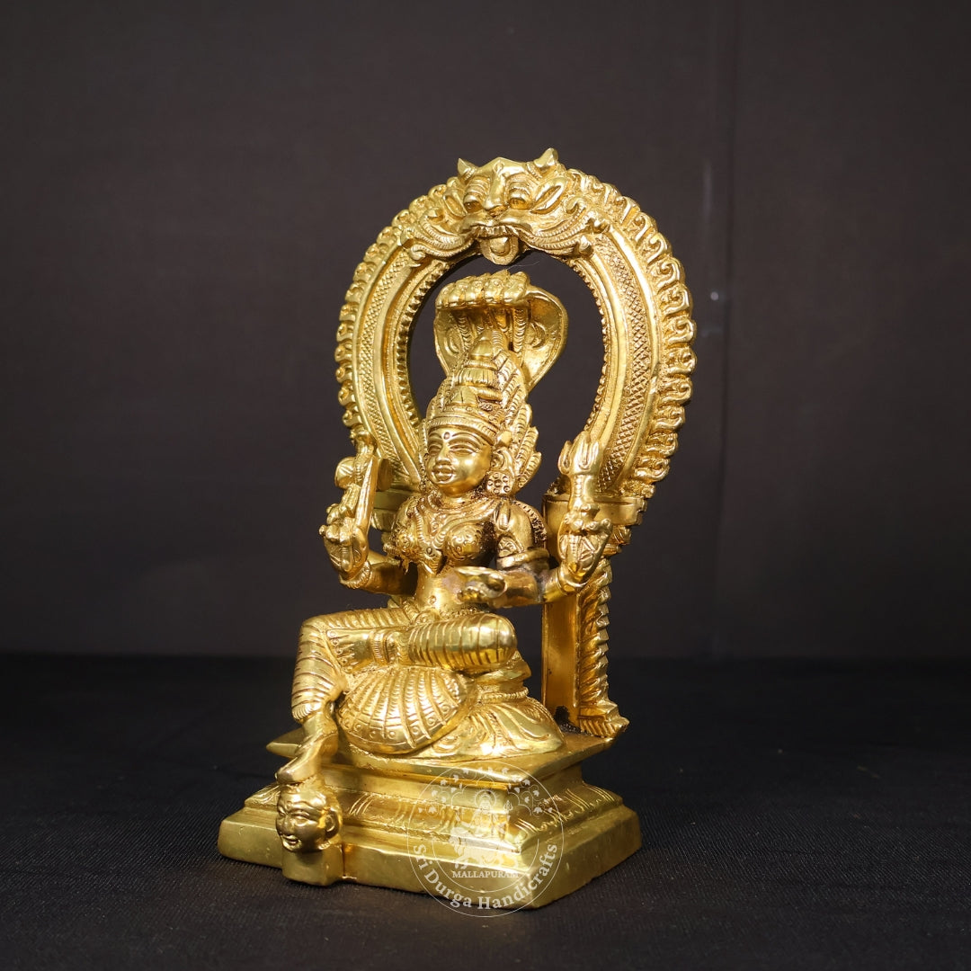 7" Inch Brass Frame Karumari Amman