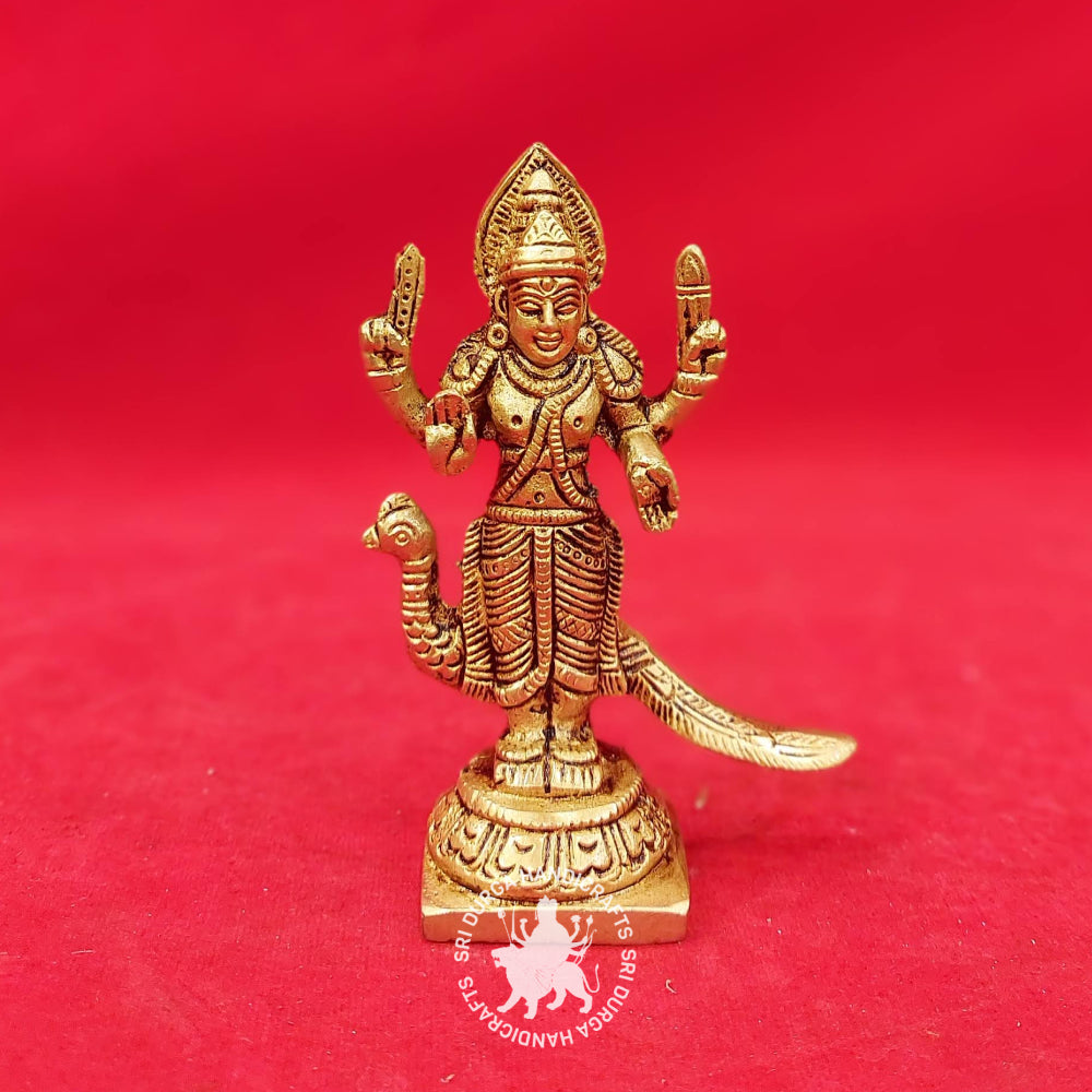 Brass Lord Murugan Mini Idol 4 inch