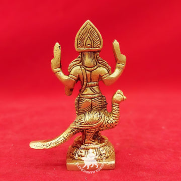 Brass Lord Murugan Mini Idol 4 inch