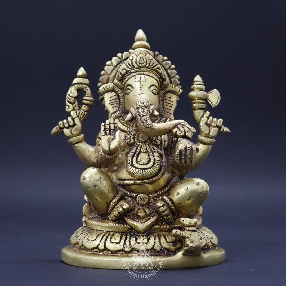 7" Inch Brass Ganesh