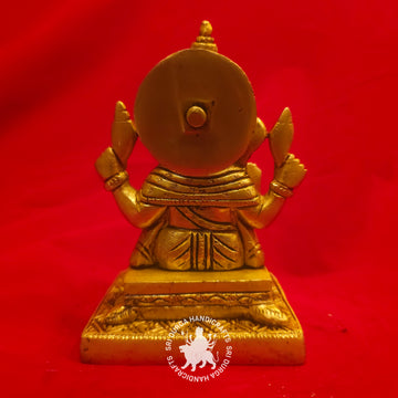 8 inch Brass Ganesh Idol with Square Base