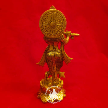 6 inch Brass Kamal Krishna Idol