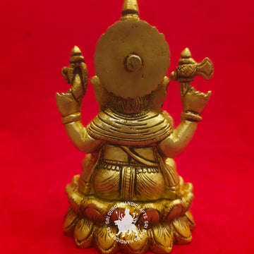 6 inch Brass Kamal Ganesh Idol