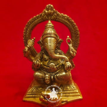 5 inch Brass Ganesh Idol with Frame