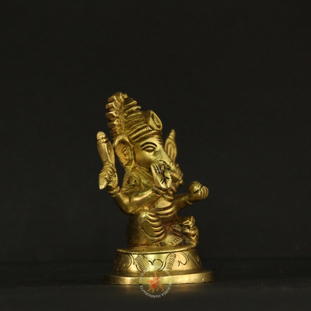 4" inch Brass Ganesh Remover of Obstacles