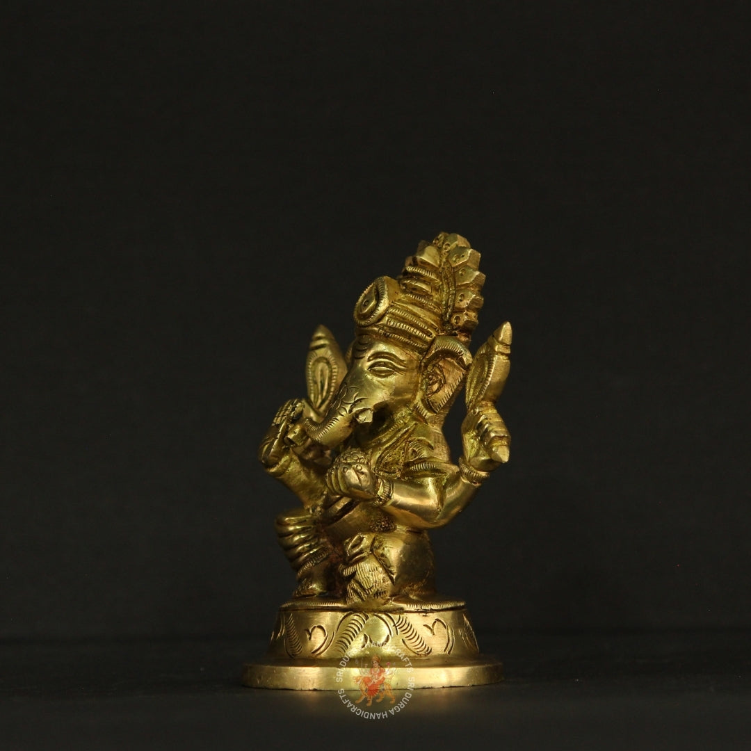 4" inch Brass Ganesh Remover of Obstacles