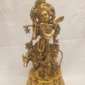 15 inch Brass Krishna Idol