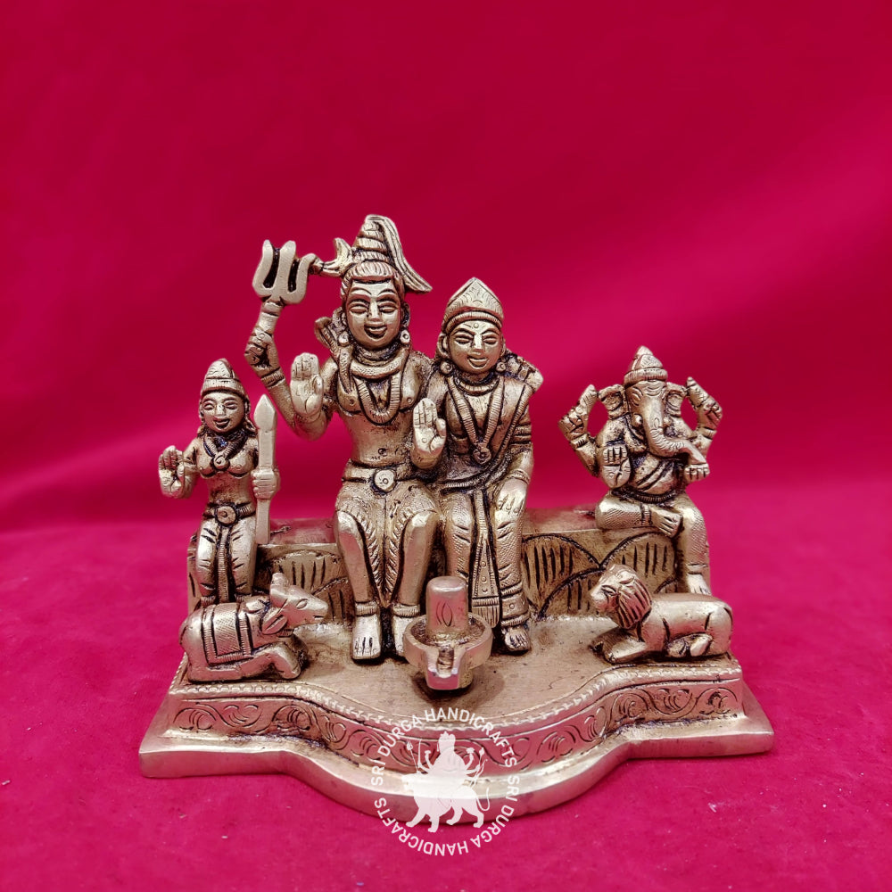 5 Inch Brass Lord Sivan Family Idol