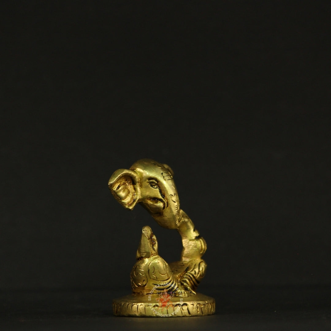 3" Lord Ganesh Brass Idol