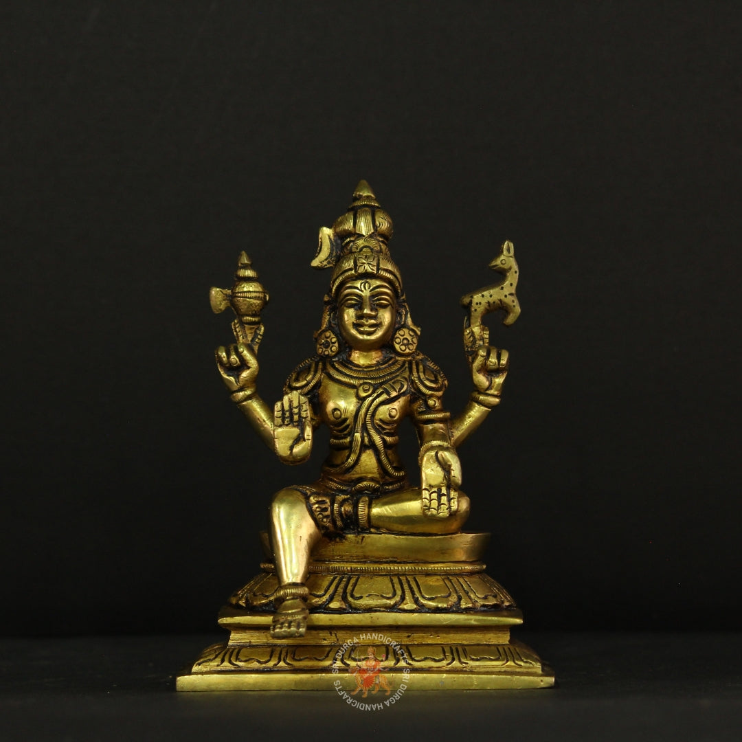 God Sivan & Parvathi in Seated Blessing Idol
