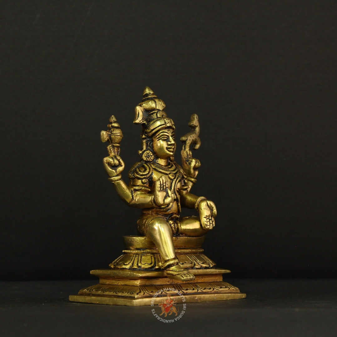God Sivan & Parvathi in Seated Blessing Idol