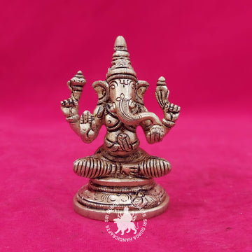 Brass Ganesh Round Base Idol