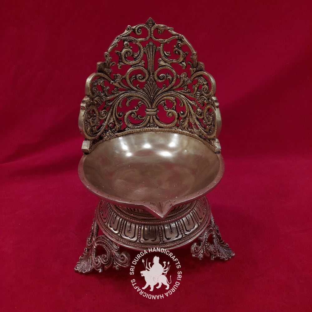 12 Inch Brass Decorative Flower Vilakku