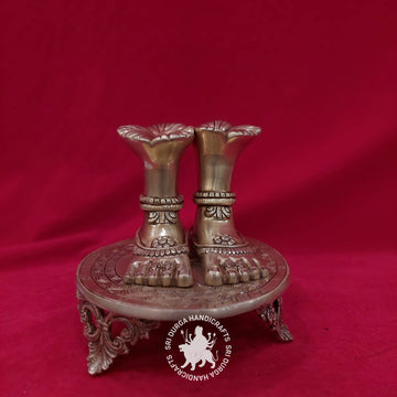 8 Inch Brass Lakshmi Feet with Stand