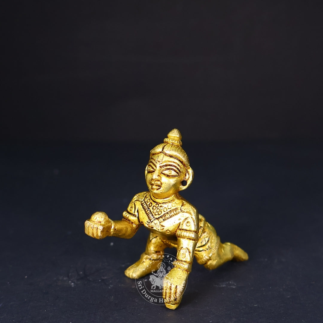 3" Inch Brass Laddu Krishnar Idol