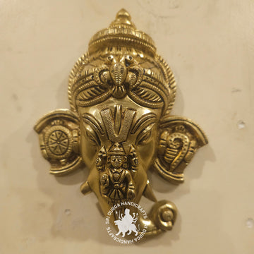 7 inch Brass Ganesh Head Wall Plate