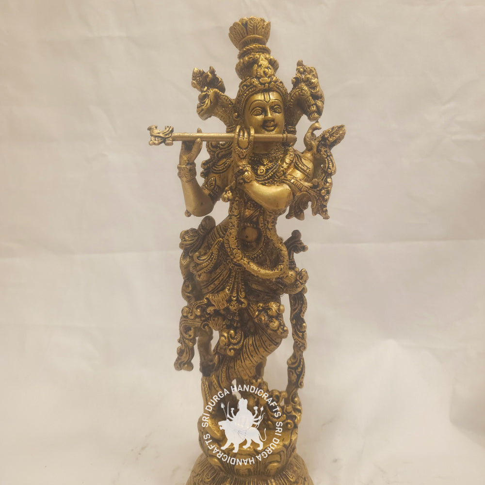 15 inch Brass Krishnar Statue