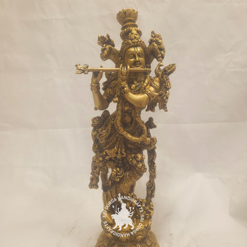 15 inch Brass Krishnar Statue