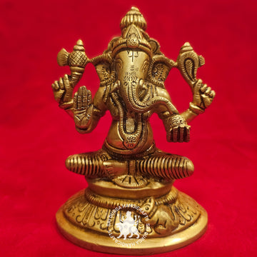 6 inch Brass Ganesh Idol