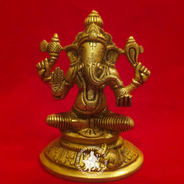 6 inch Brass Ganesh Idol