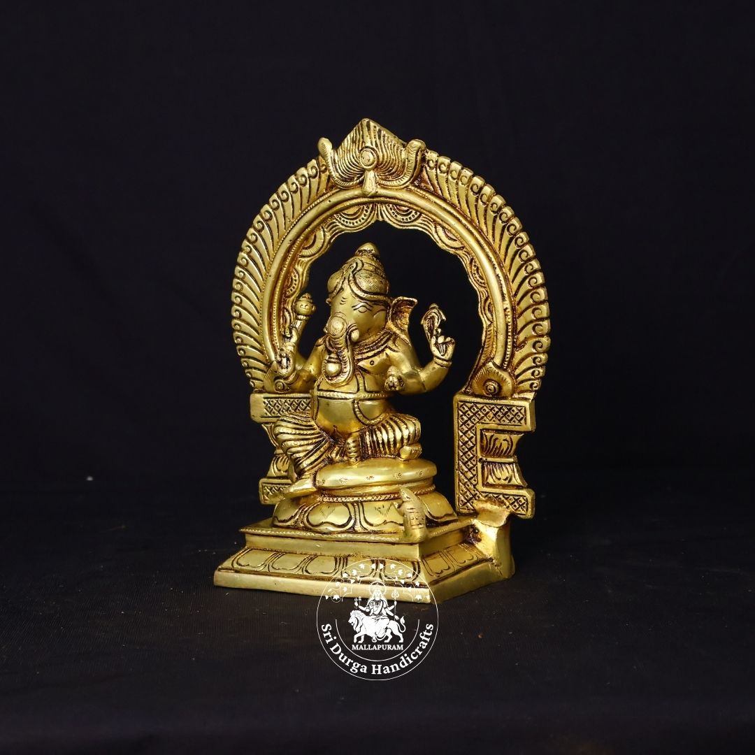 9" Inch Brass Frame Ganesh