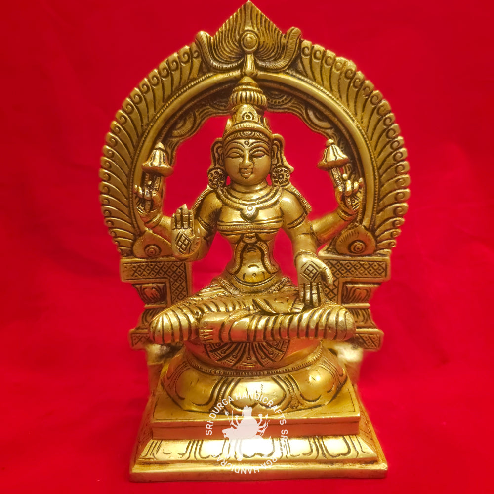 9 inch Brass Lakshmi Idol with Frame