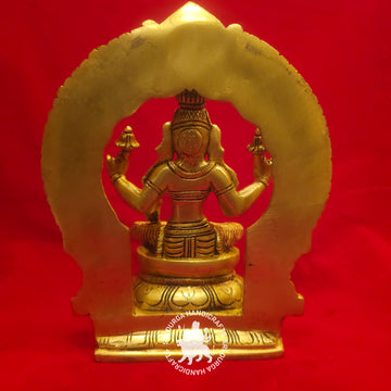 9 inch Brass Lakshmi Idol with Frame