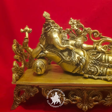 8 inch Brass Sofa Ganesh Idol