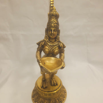 12 inch Brass Peacock Paavai Vilakku