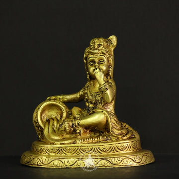6 inch Brass Matki Krishnar Idol
