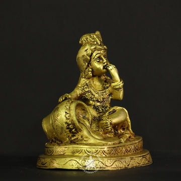 6 inch Brass Matki Krishnar Idol