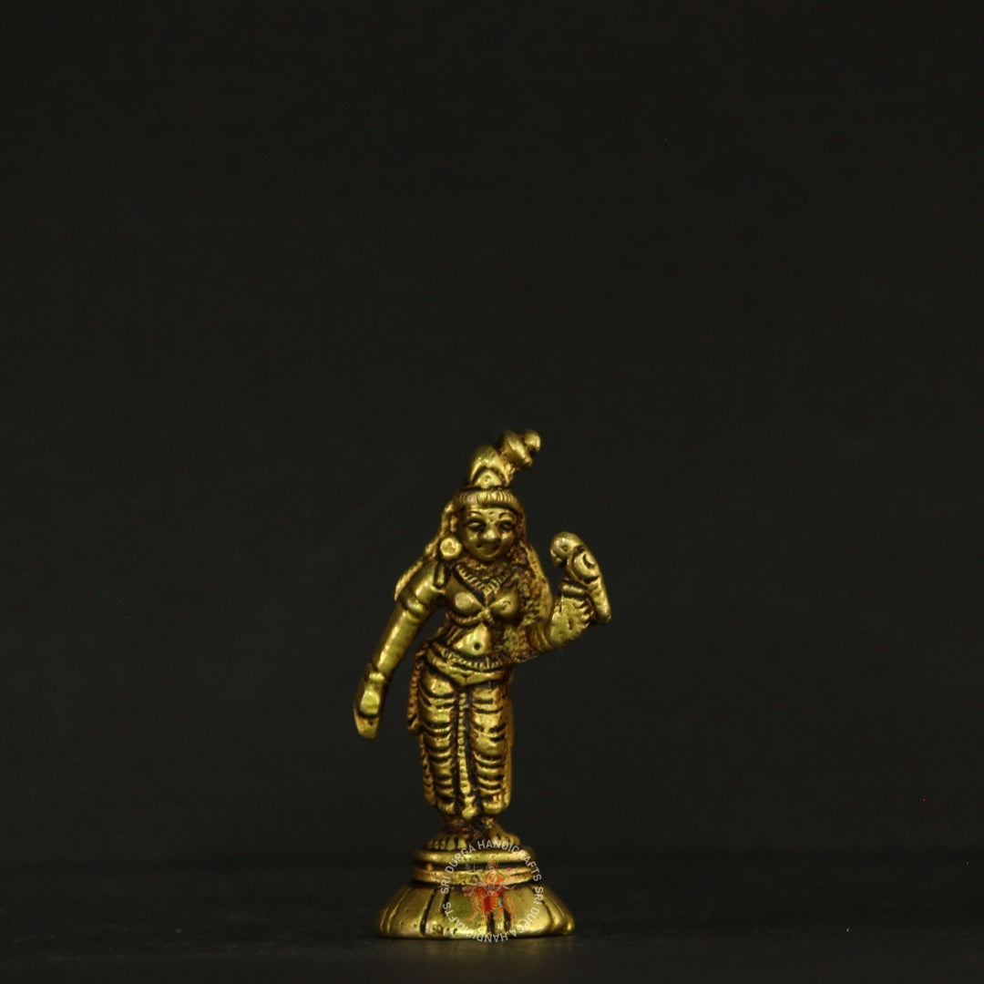 3" Graceful Aandal Brass Idol