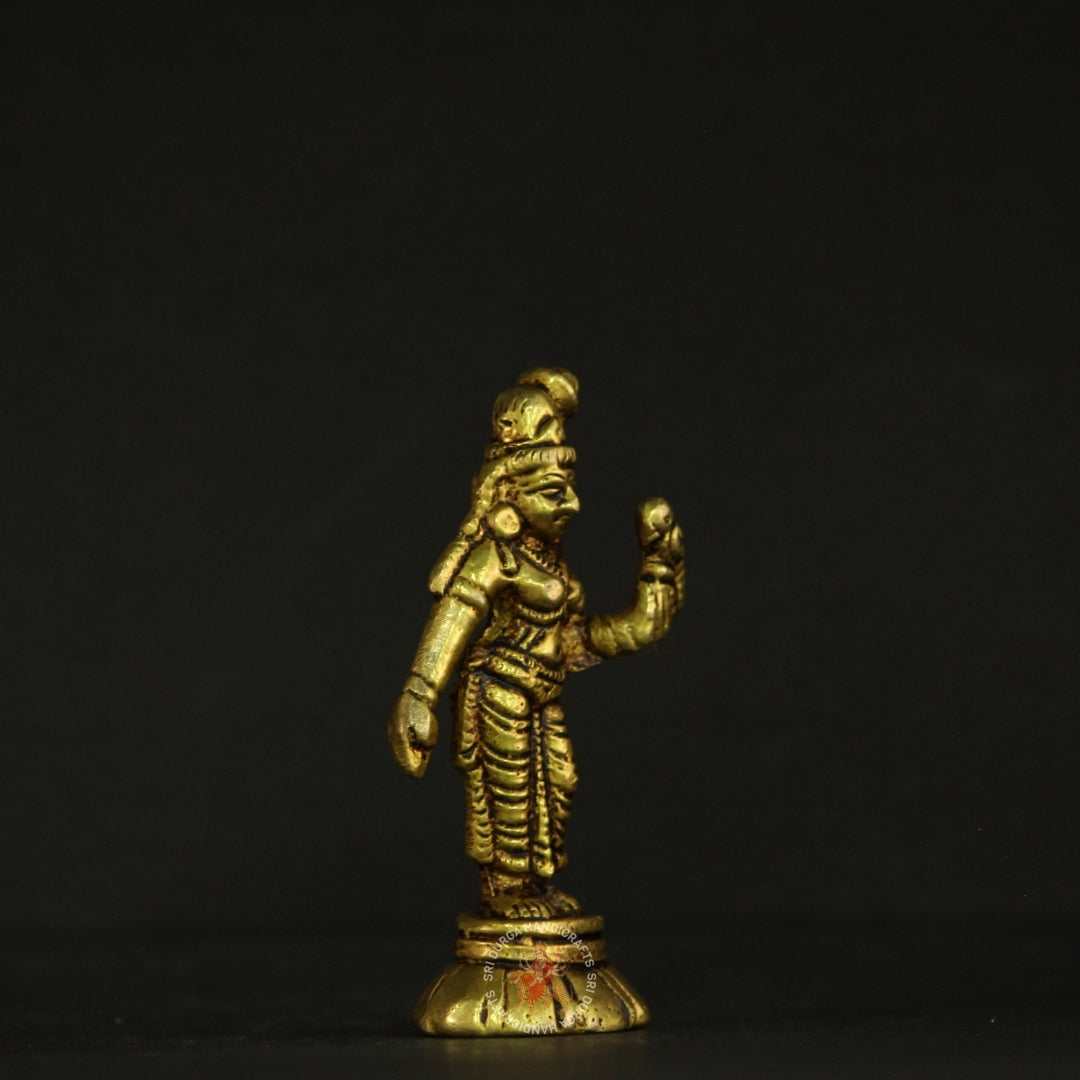 3" Graceful Aandal Brass Idol