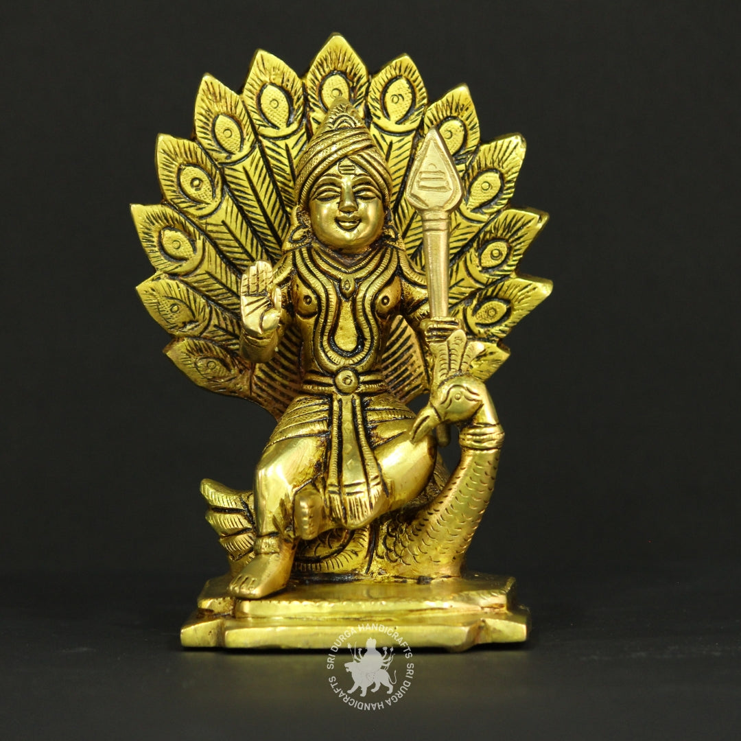 Sitting Murugar Brass Statue