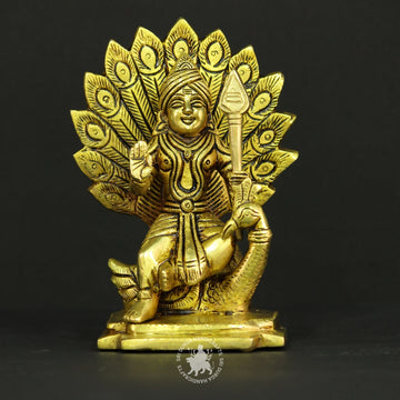 Sitting Murugar Brass Statue