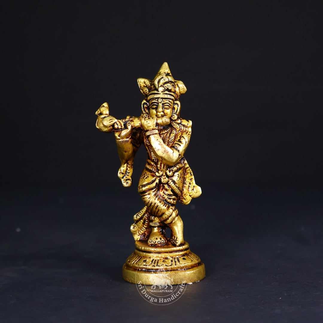 4" Inch Brass Krishnar Standing Idol