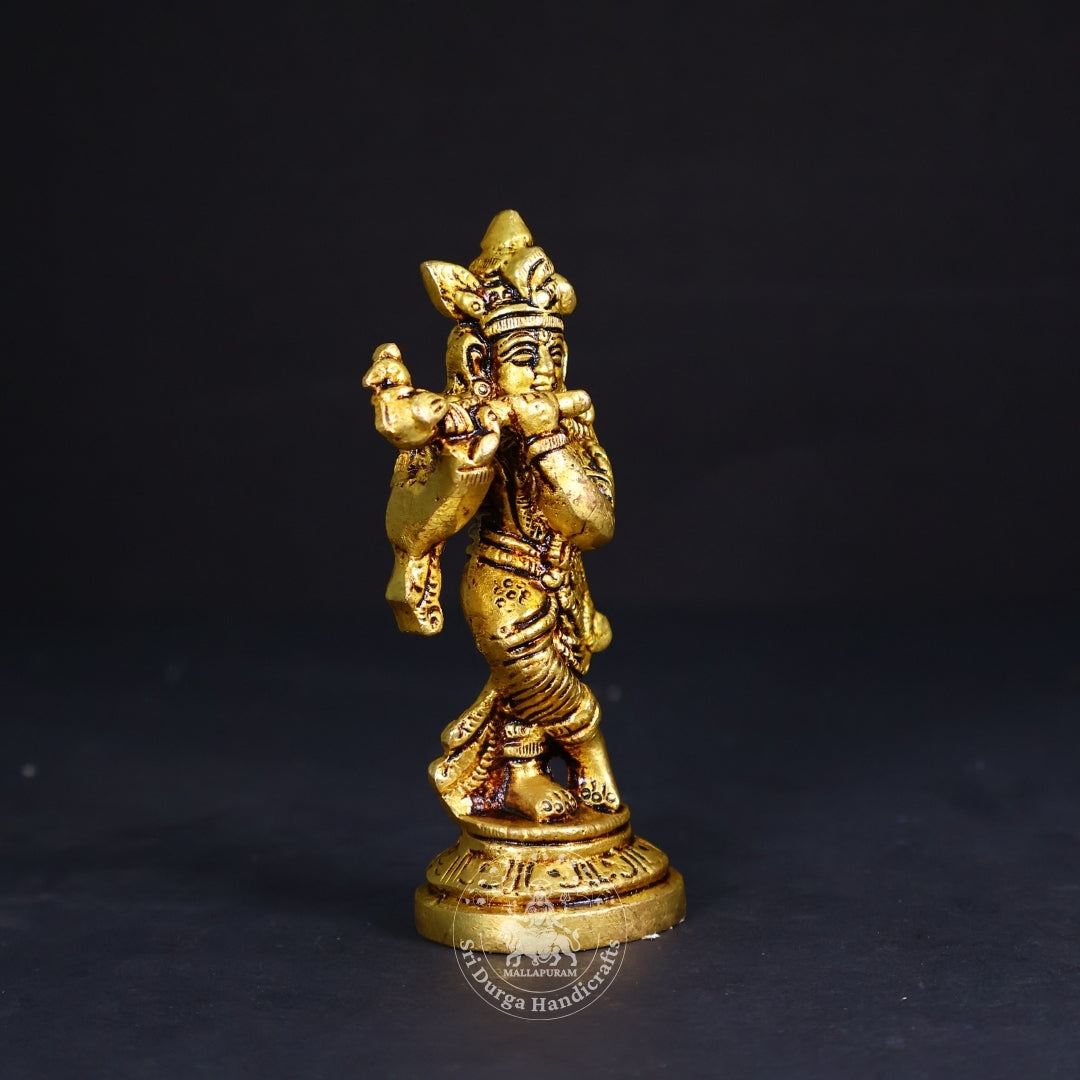 4" Inch Brass Krishnar Standing Idol