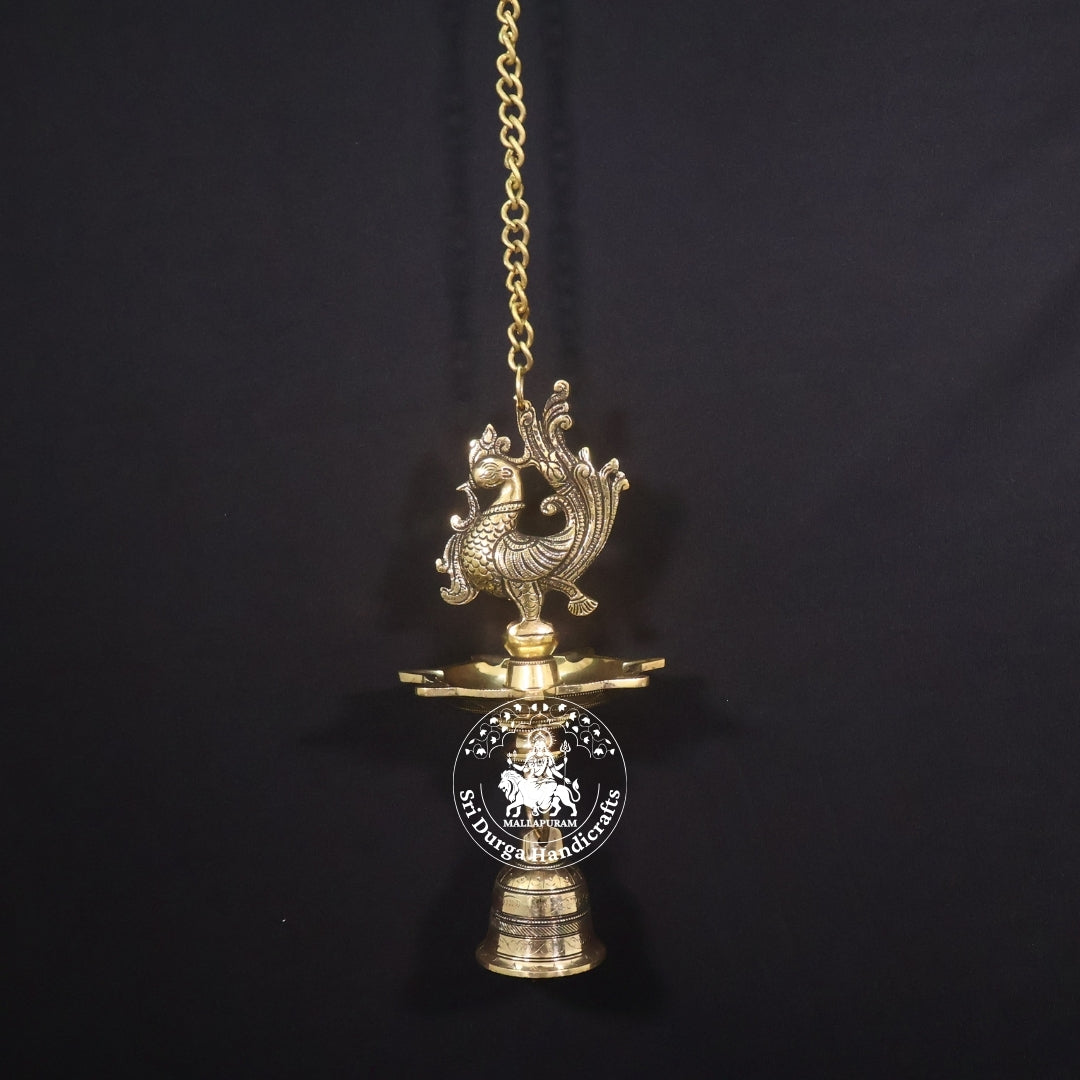 12" Inch Brass Annam Saravilakku Hanging with Bell
