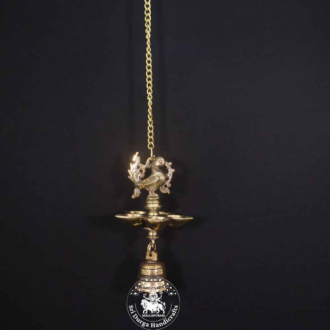 8" Inch Brass Annam Saravilakku Hanging with Bell