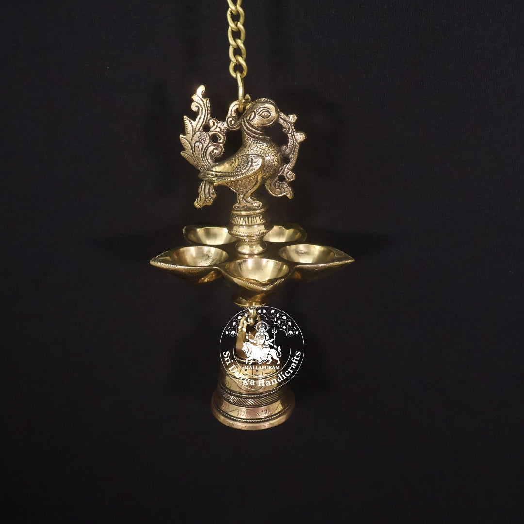 8" Inch Brass Annam Saravilakku Hanging with Bell