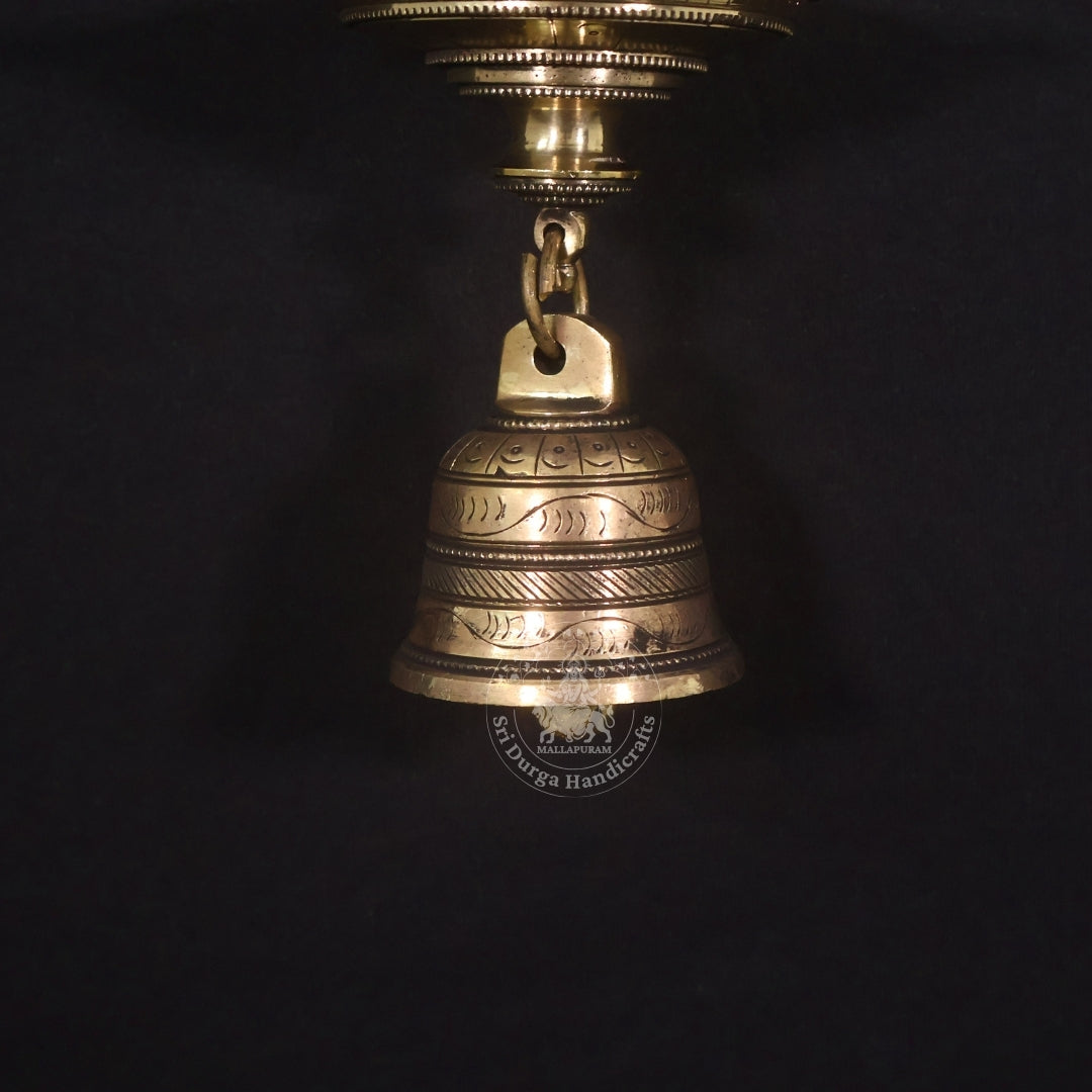 9" Inch Brass Annam Saravilakku Hanging with Bell