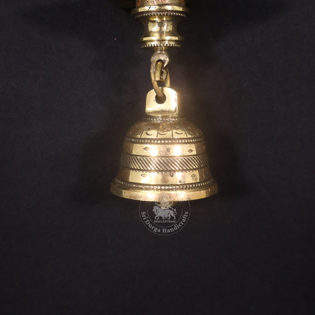 7" Inch Brass Annam Saravilakku Hanging with Bell